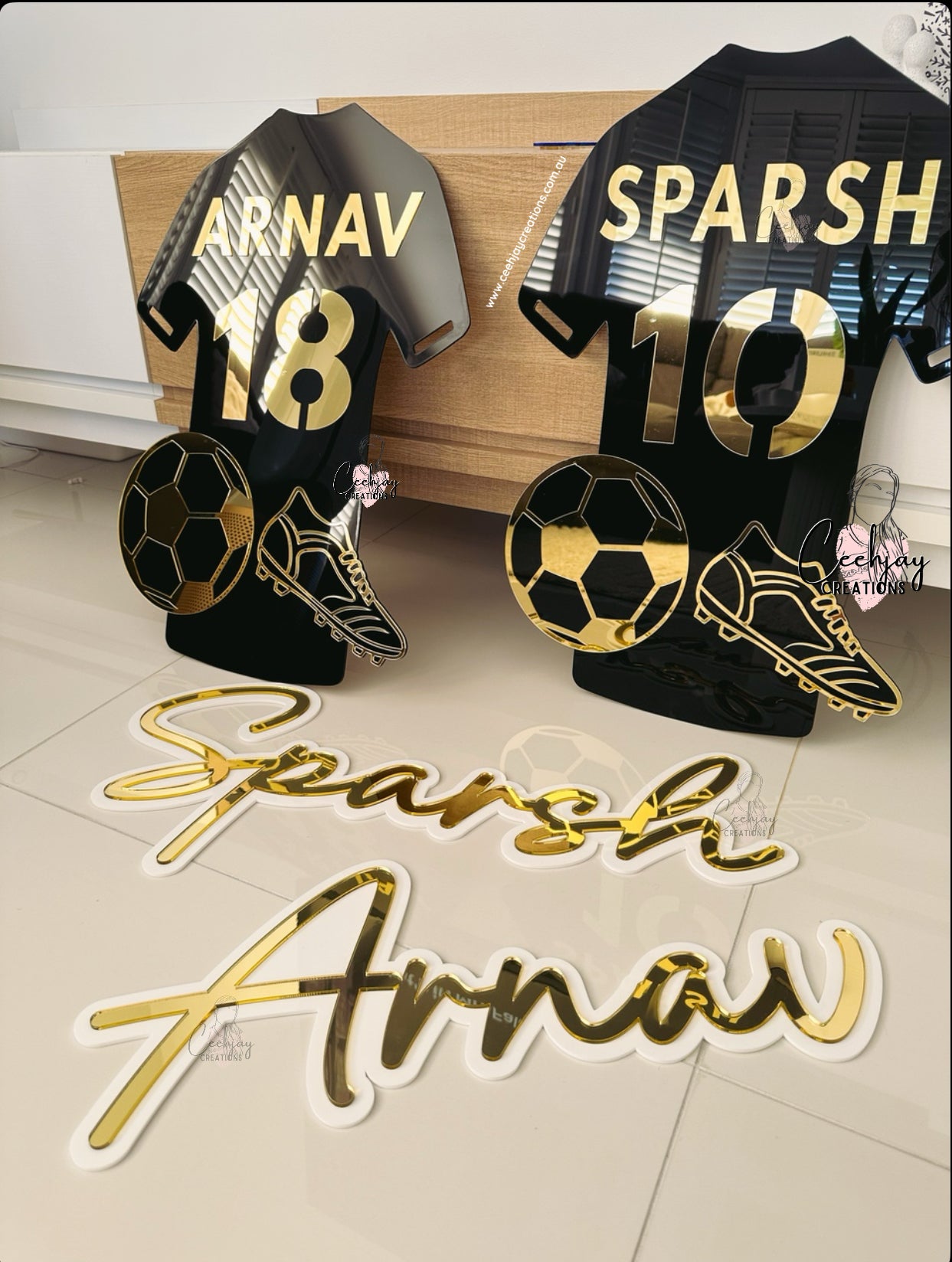 Acrylic Soccer Name Sign