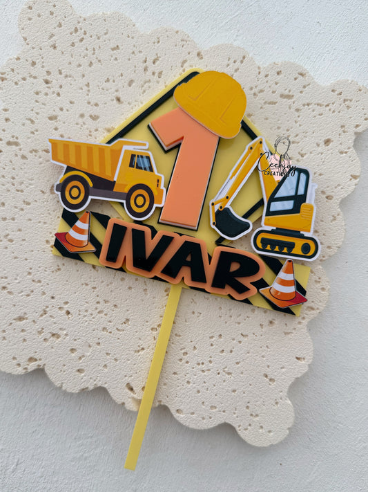 Construction Theme Cake Topper
