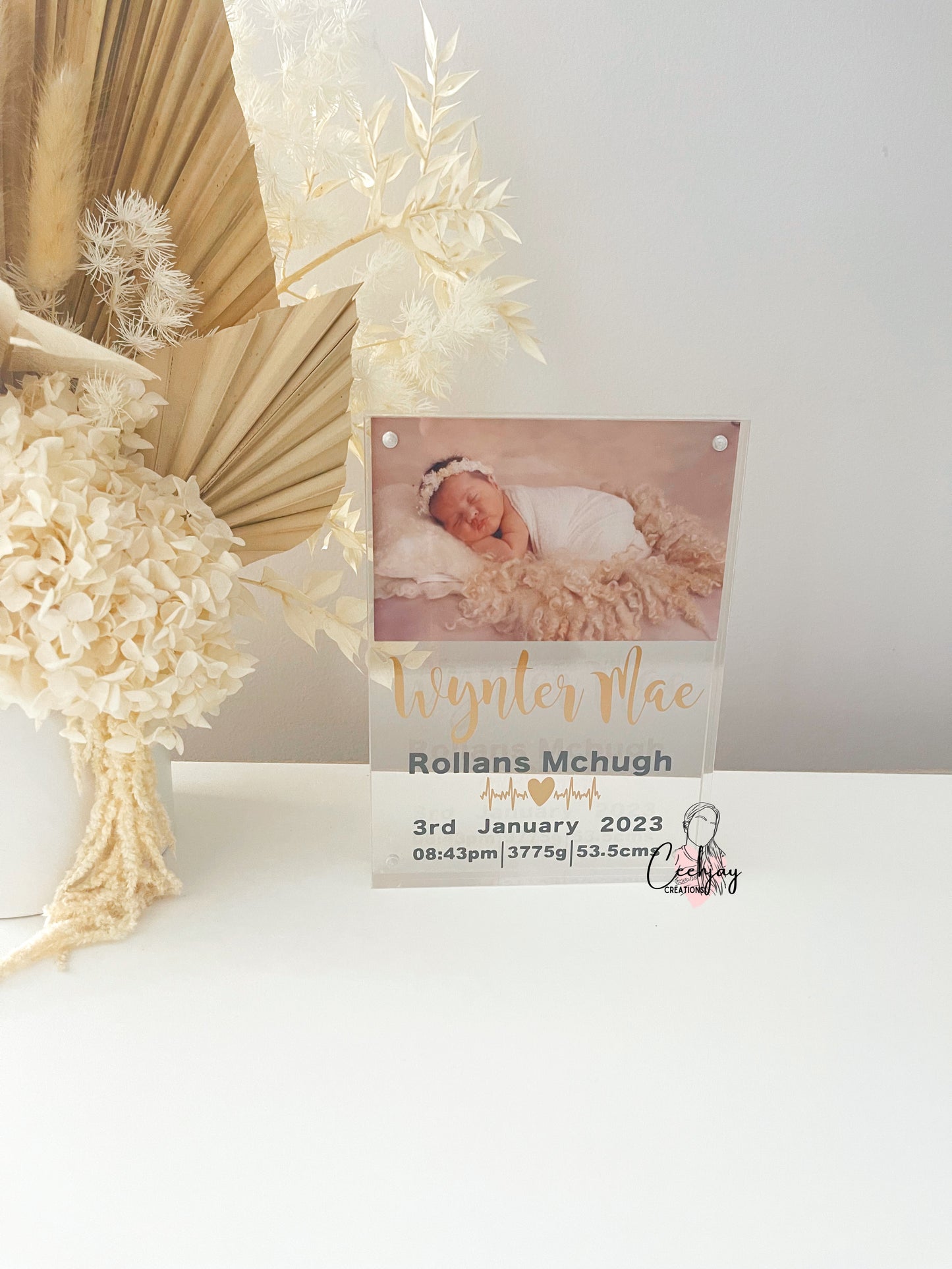 Acrylic Birth Announcement Frame