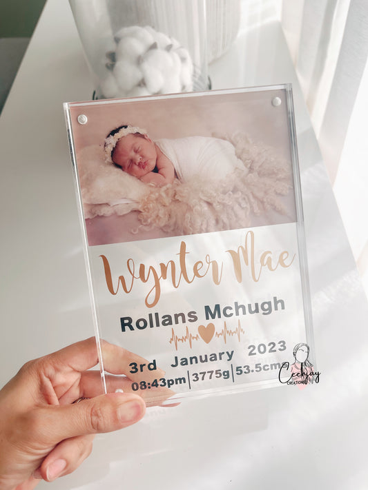 Acrylic Birth Announcement Frame