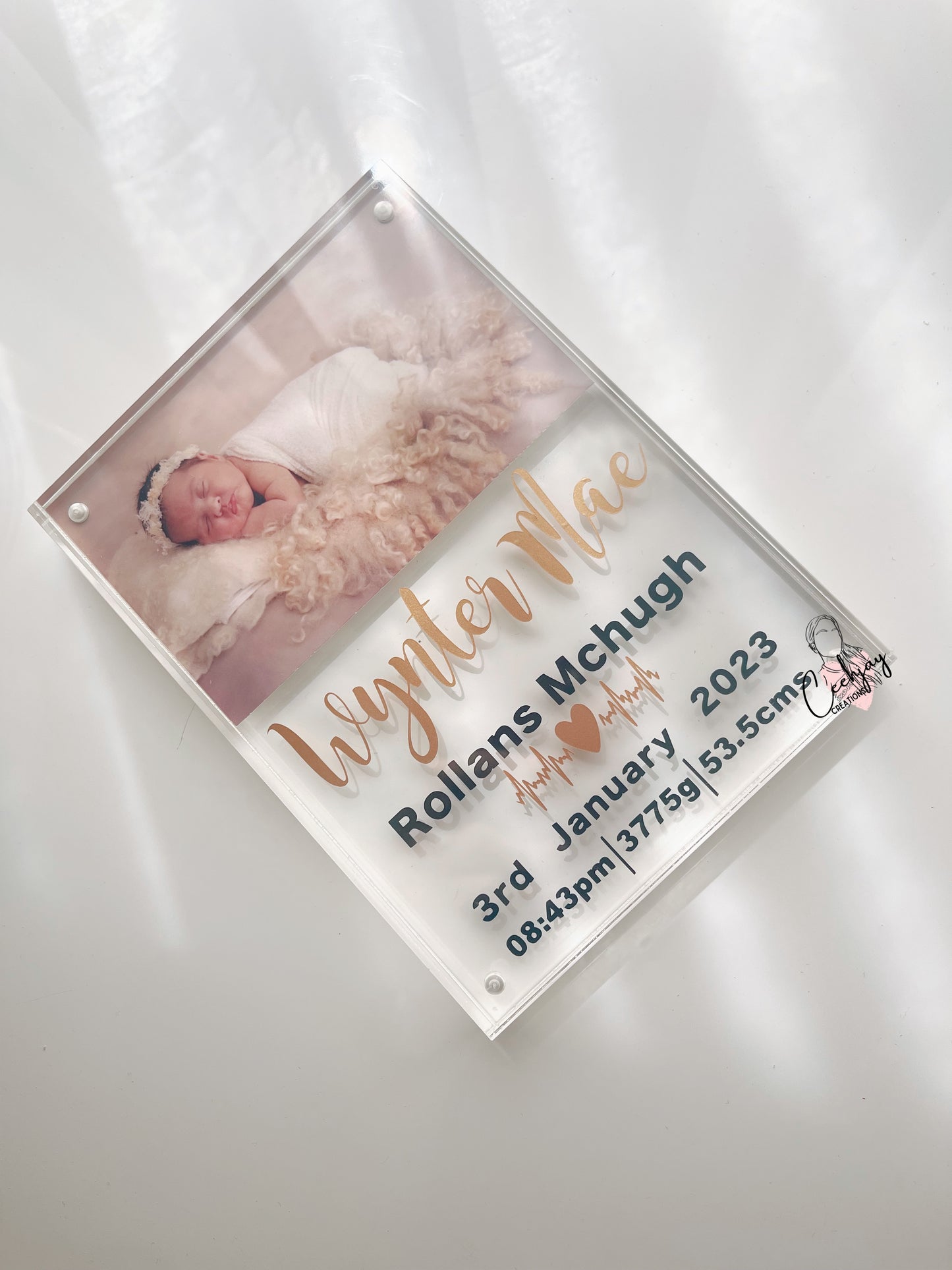 Acrylic Birth Announcement Frame