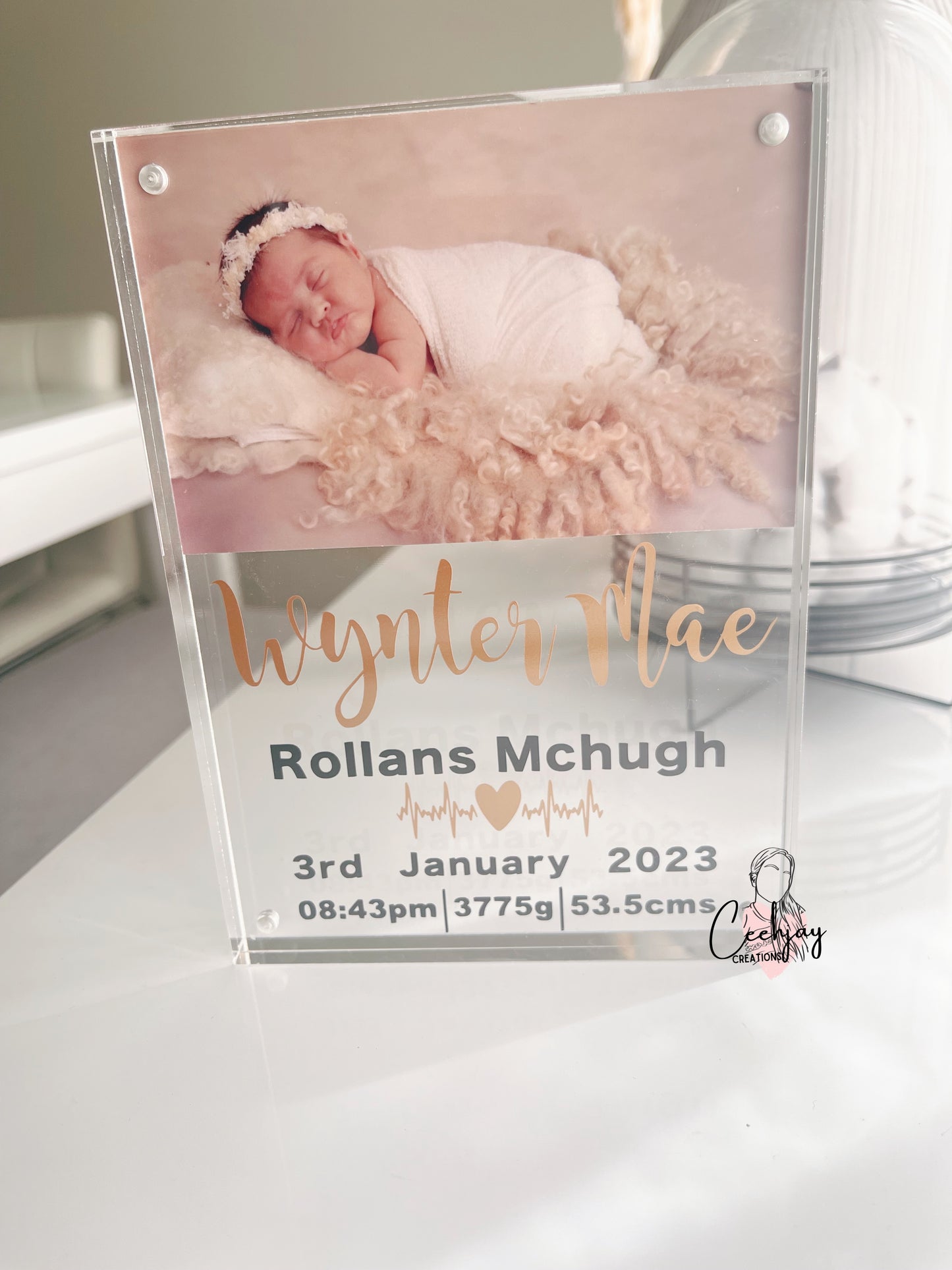 Acrylic Birth Announcement Frame