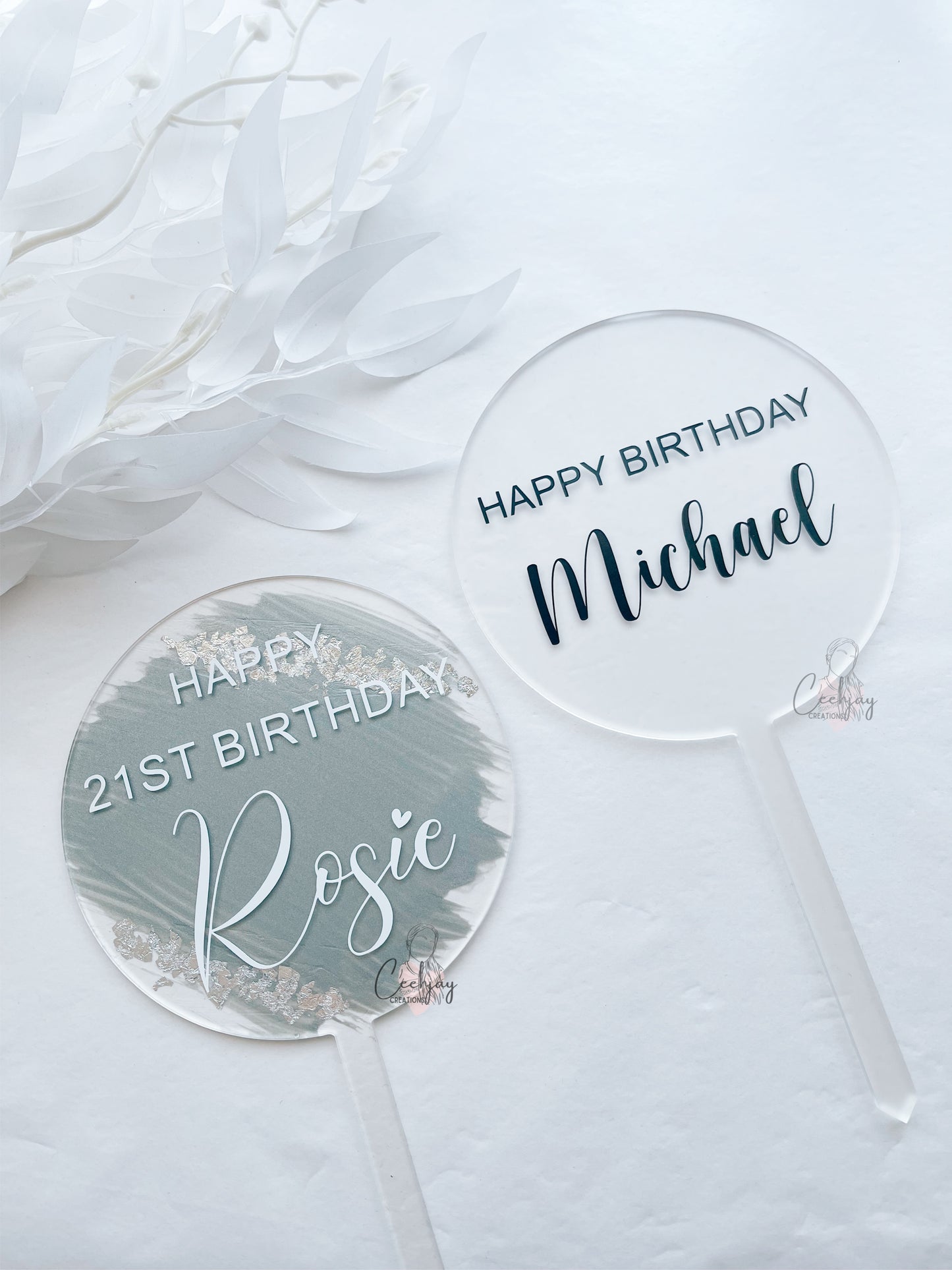 Cake Toppers with Vinyl Decals